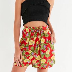 High-rise Bright Floral Hawaiian-print Shorts,NWT